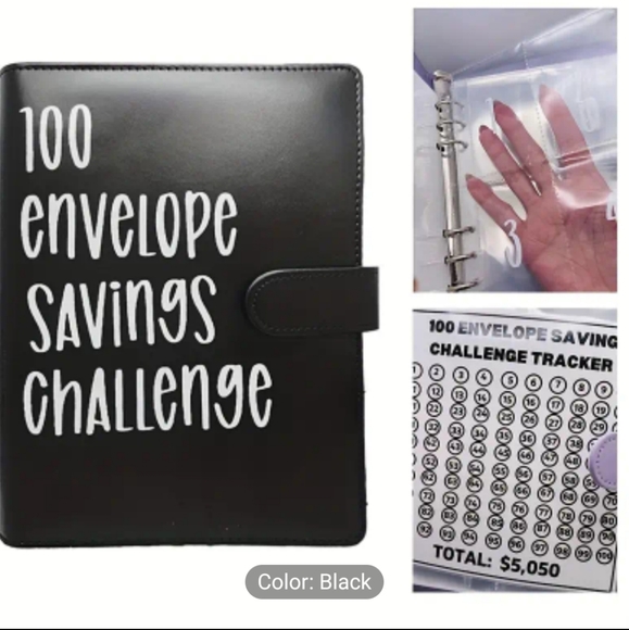 100 Envelope Challenge Binder Saving Folder Purple Color - Picture 3 of 6